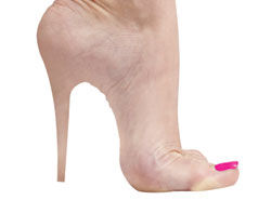 Shockwave therapy helps foot pain from high heels.